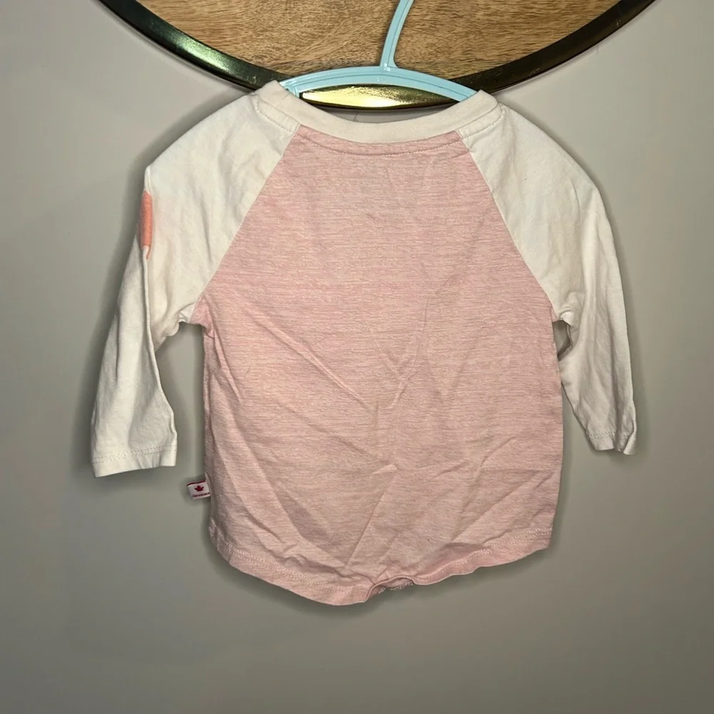 Canada Kids Long Sleeve Raglan Tee - Pink and White - Picture 5 of 9